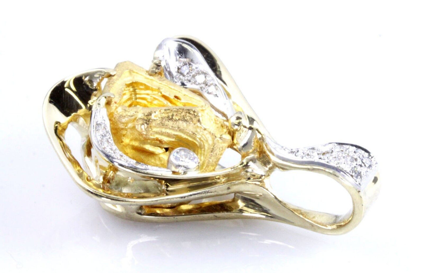 Designer Custom Natural Nugget Diamond 18K Pendant Venezuela Nugget WHOLESALE