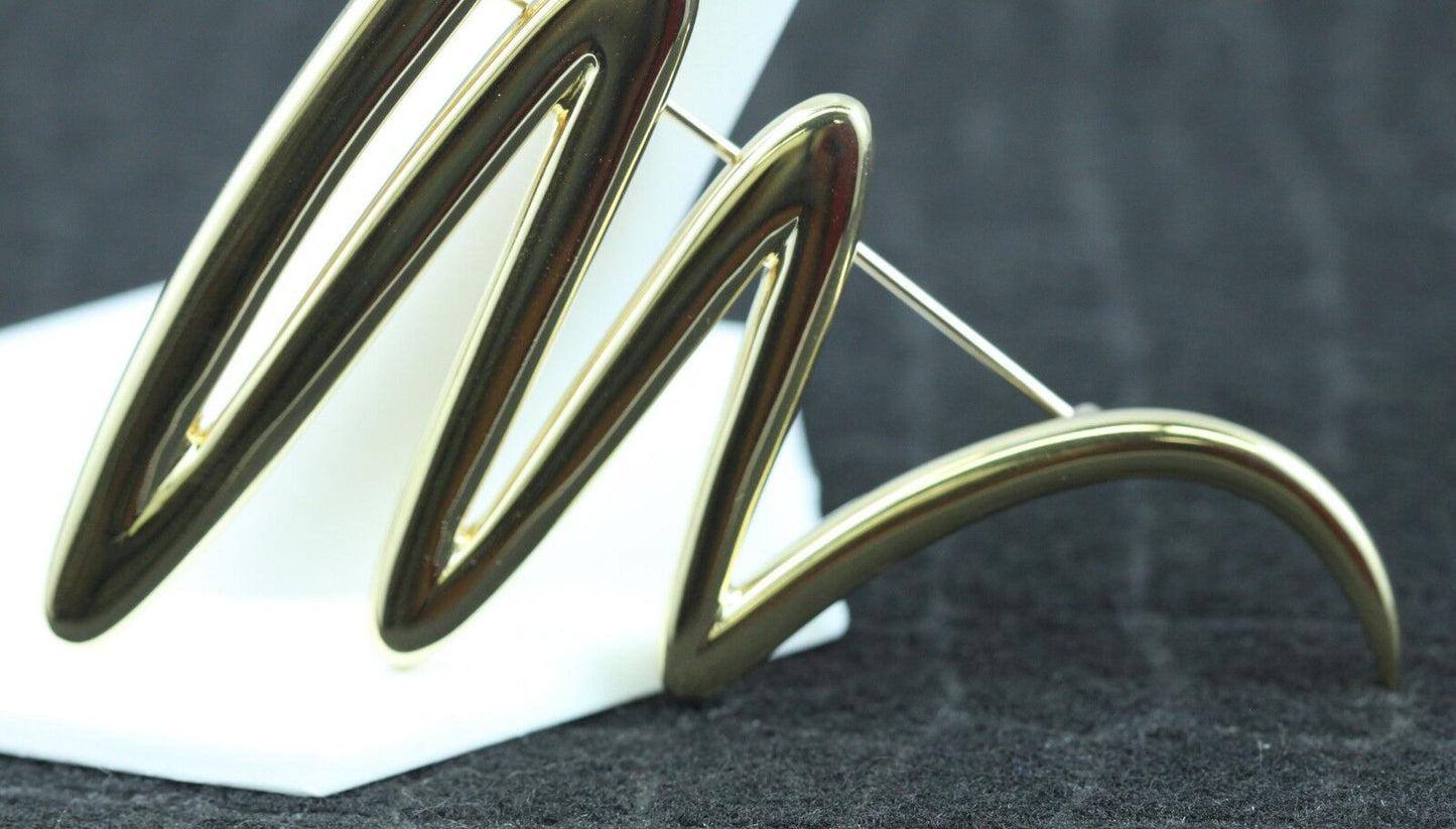 Tiffany & Co Paloma Picasso 18K Large Yellow Gold Scribble Zig Zag Brooch Pin