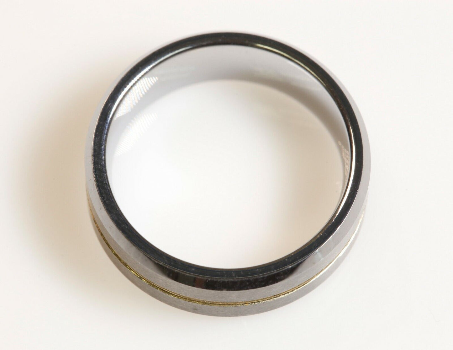 2-Tone Tungsten Men's Wedding Band 8mm Wide Size 10.75