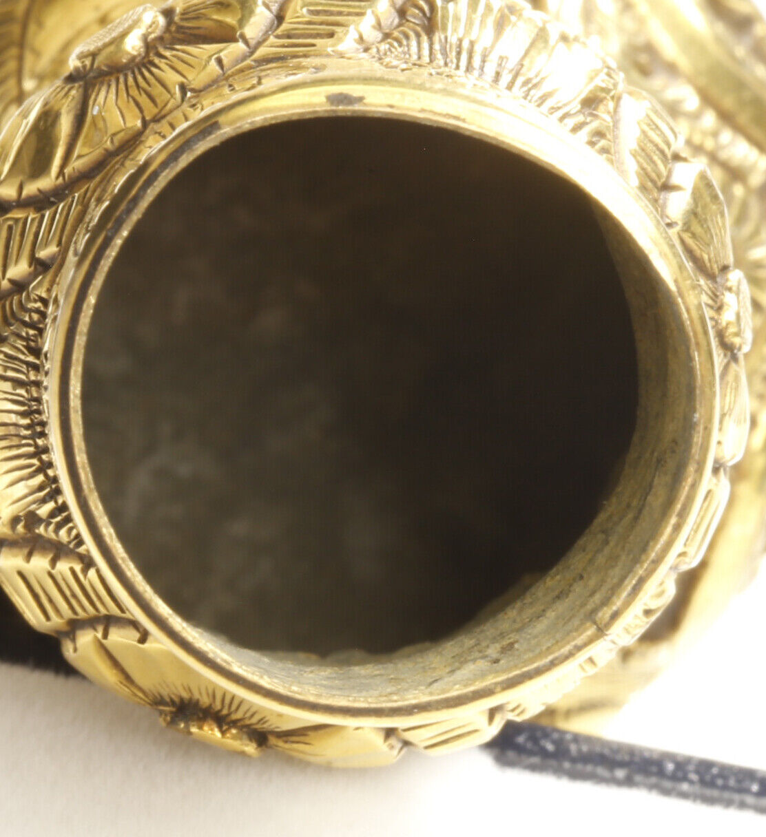 Antique Walking Cane 18K Gold Top Ebony Inscribed 1872