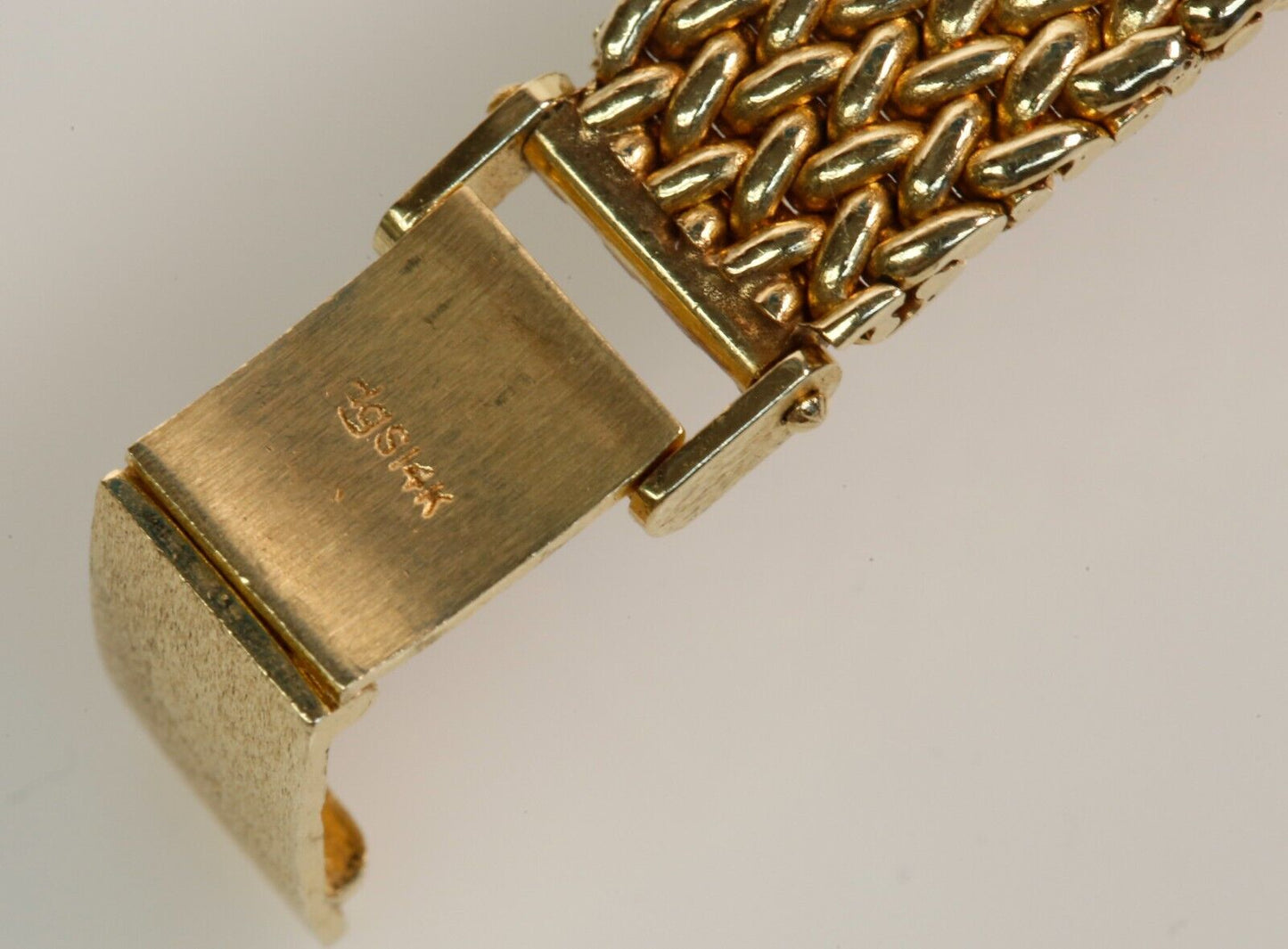 Ladies Baume Mercier All 14K Yellow Gold Watch Opal Dial Diamond Mechanical 7”