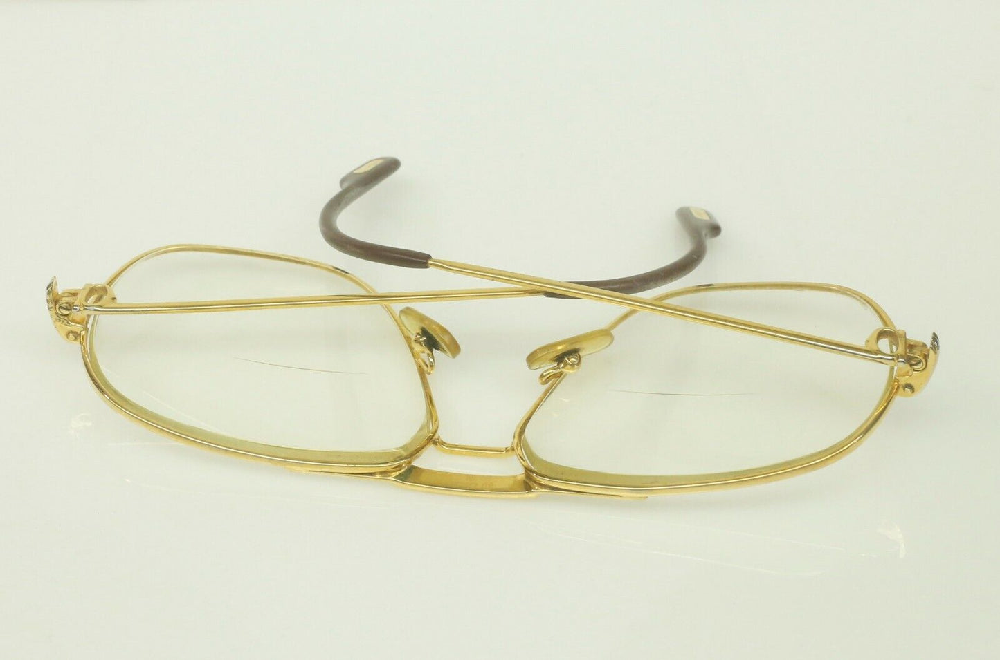 Vintage CARTIER 80s 140 59 14 Eye Glasses 2-Tone Gold Filled Both Lenses Intact