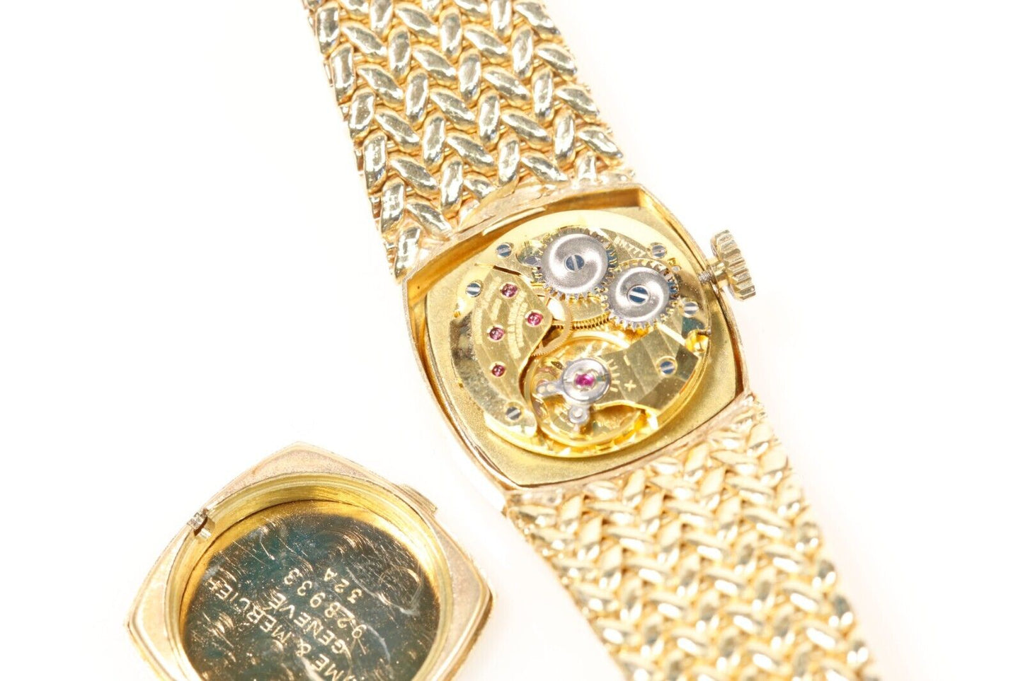 Ladies Baume Mercier All 14K Yellow Gold Watch Opal Dial Diamond Mechanical 7”