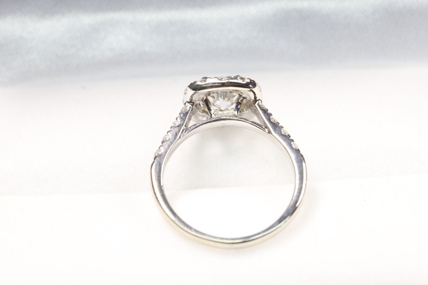 Shane Co Diamond Halo Ring 1 Ct Exc. Cut GIA + .78 Ct. 14K White Gold Size 6.5