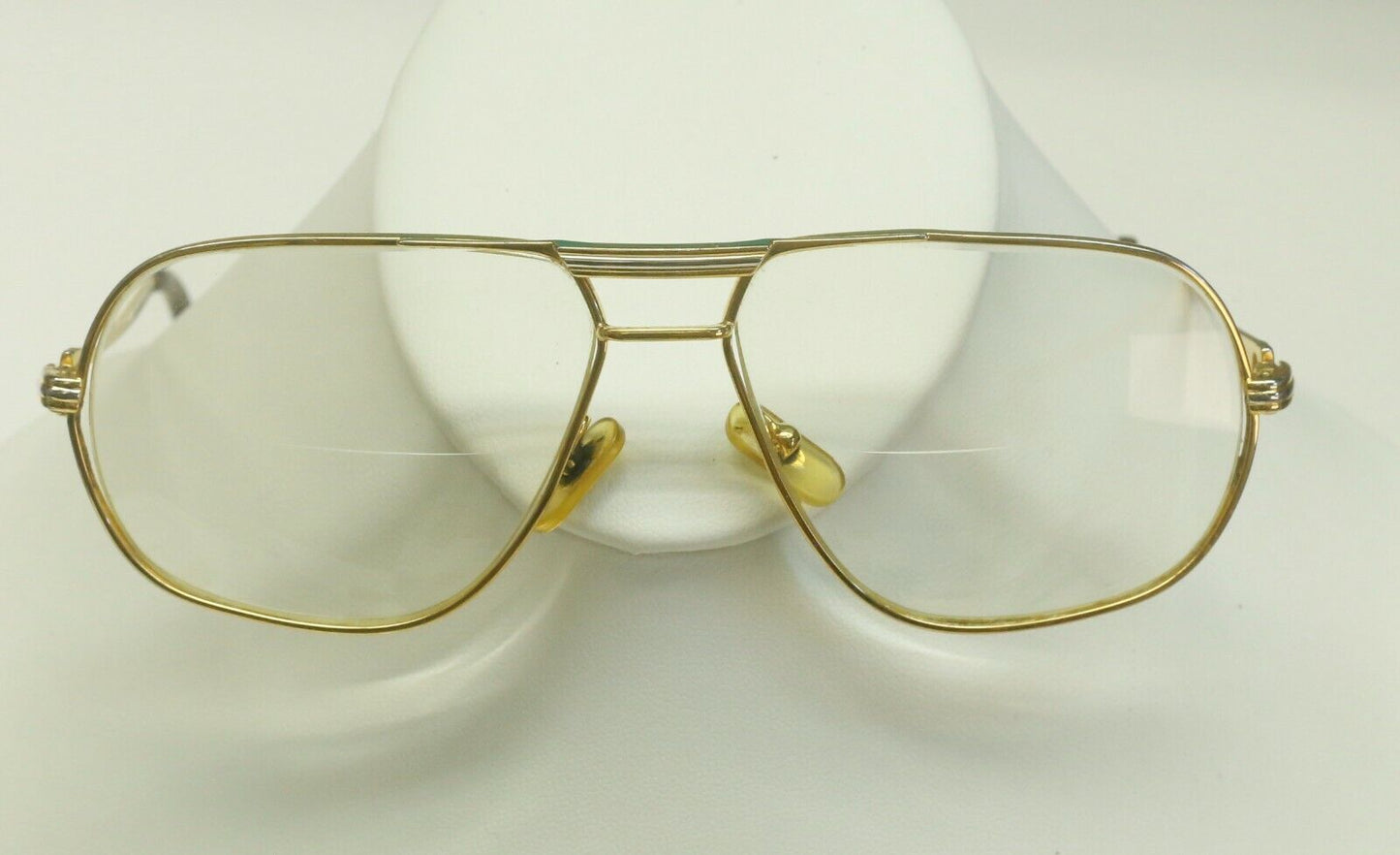 Vintage CARTIER 80s 140 59 14 Eye Glasses 2-Tone Gold Filled Both Lenses Intact