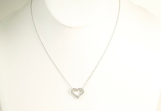 Tiffany & Co. Diamond Heart Platinum Pendant Necklace 16”