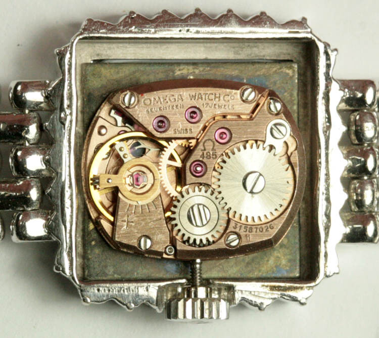 Vintage Omega Ladies Mechanical 18K White Gold Diamond Watch Excellent
