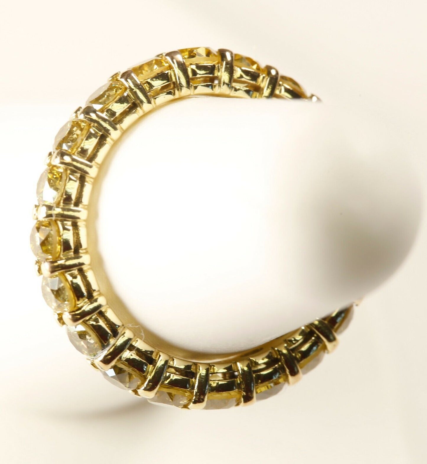 Near 3 Ct Intense to Vivid Fancy Yellow Eternity Band GIA 18K Yellow Gold 6.25
