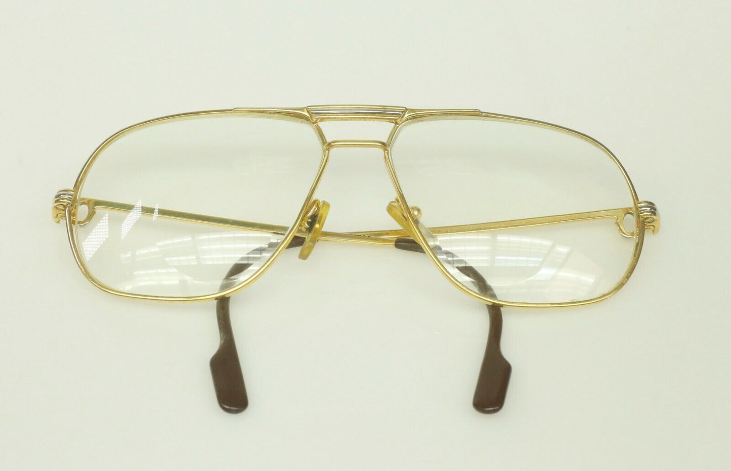 Vintage CARTIER 80s 140 59 14 Eye Glasses 2-Tone Gold Filled Both Lenses Intact