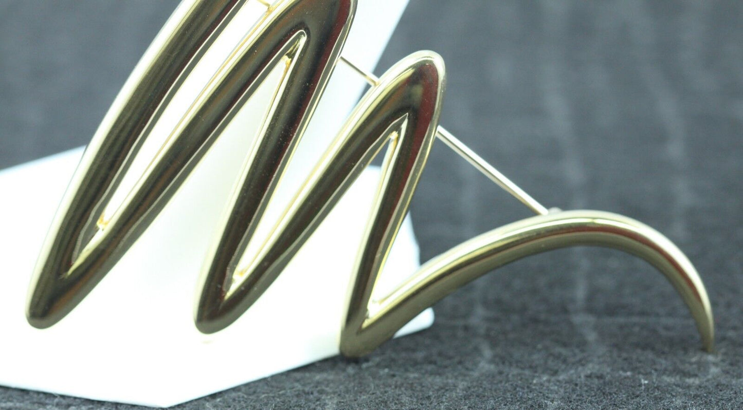 Tiffany & Co Paloma Picasso 18K Large Yellow Gold Scribble Zig Zag Brooch Pin