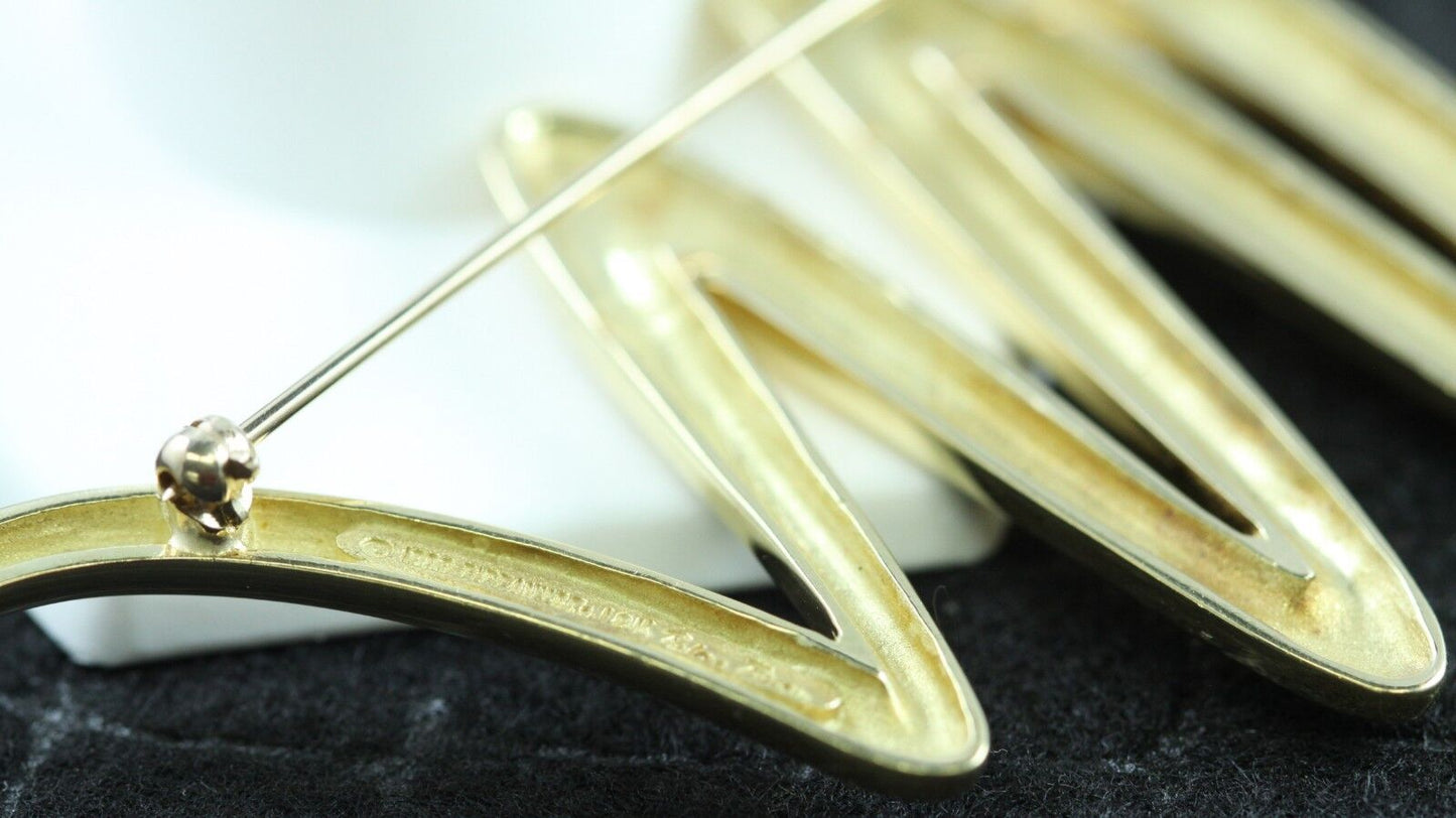Tiffany & Co Paloma Picasso 18K Large Yellow Gold Scribble Zig Zag Brooch Pin