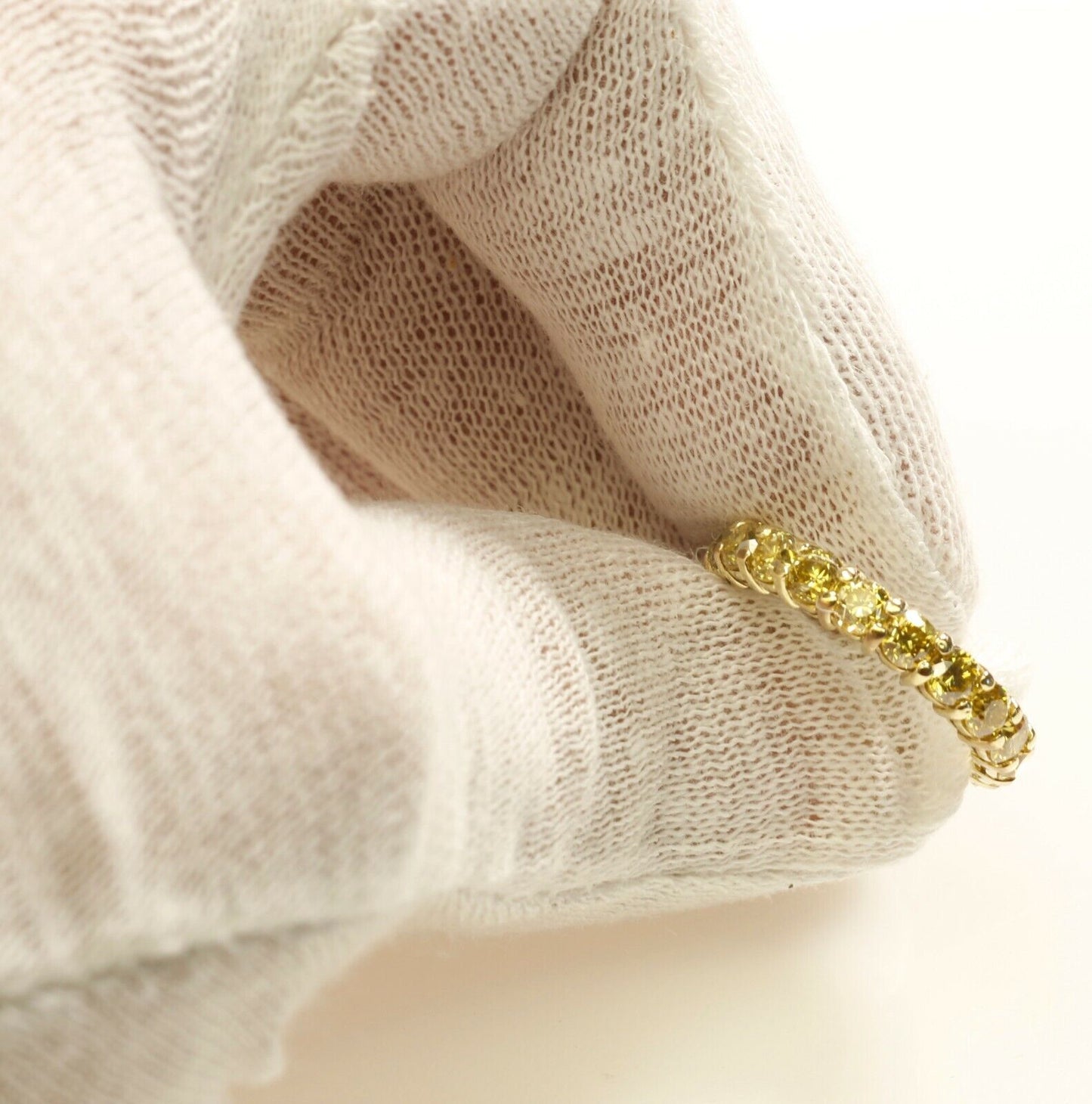 Near 3 Ct Intense to Vivid Fancy Yellow Eternity Band GIA 18K Yellow Gold 6.25