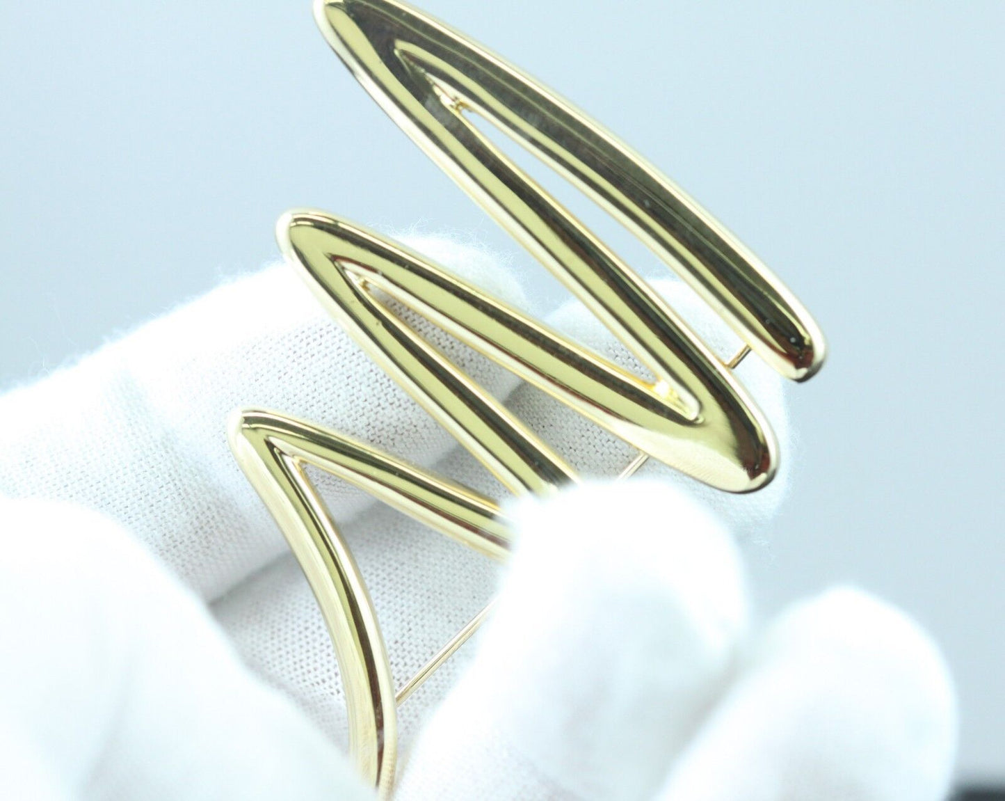 Tiffany & Co Paloma Picasso 18K Large Yellow Gold Scribble Zig Zag Brooch Pin