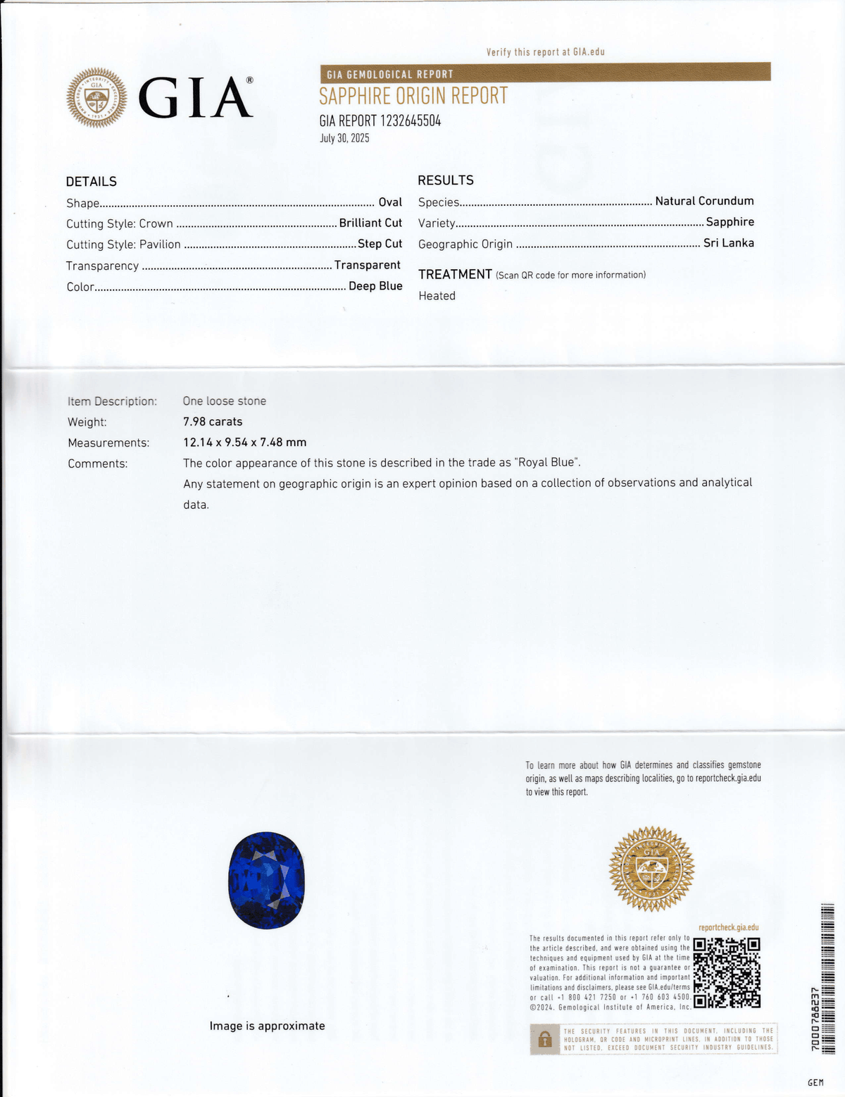 Large Ceylon Sapphire GIA with 1.34 Carat tw Diamonds in Platinum Ring
