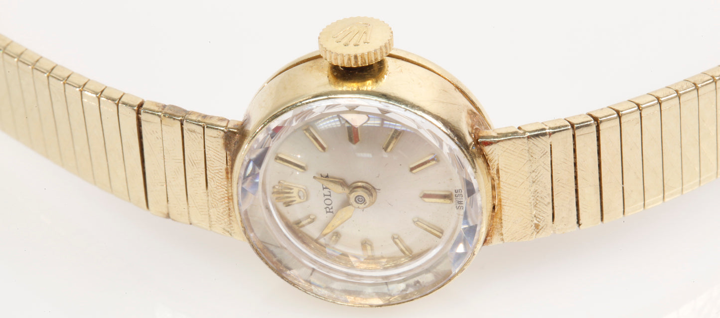 1950's Ladies Rolex Dress Watch All 14K Yellow Gold 6" Length