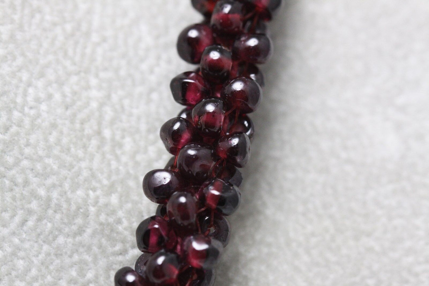 Genuine Bohemian Garnet Gemstone Endless Necklace 27" in Length 10mm in Width
